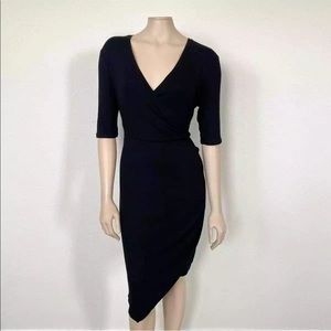 Goldray Ribbed Asymmetrical Black Dress Sz S